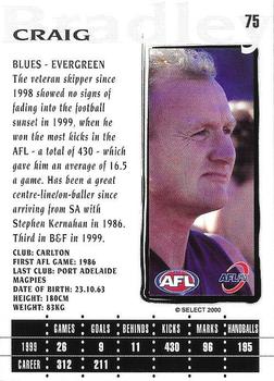 2000 Select AFL Millennium #75 Craig Bradley Back